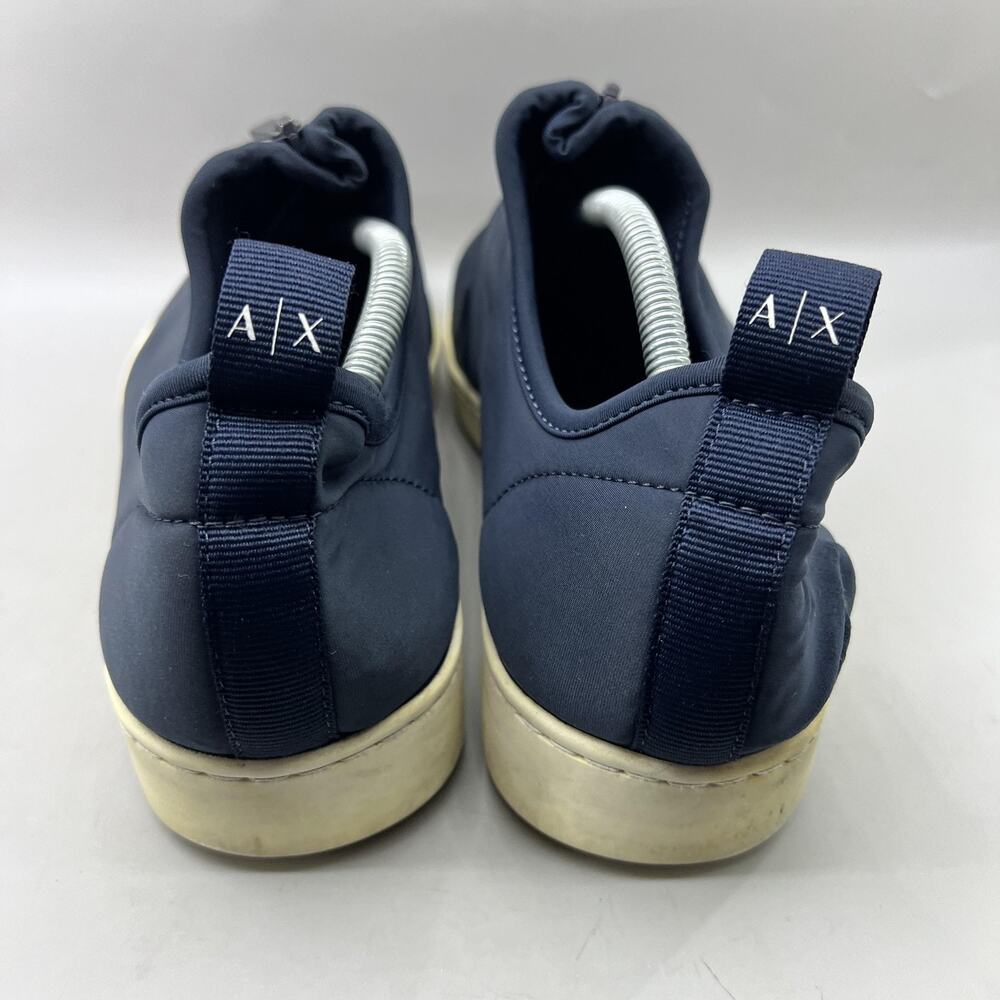 Armani Exchange Action Zip Up Sneakers Men Size 11 Blue Elastic Comfort Shoes - Picture 4 of 10